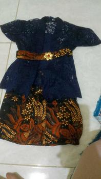 Product Review of Setelan Kebaya anak  kutubaru Rok span pendek Bahan Brokat lembut Fashion from A**H 0