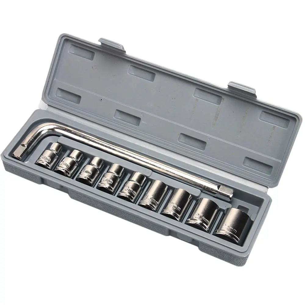 Kunci Set Shock / Konci Sock Wrench set 10 pcs 27 pcs 46 pcs 40 pcs Lengkap dengan BOX Perkakas Tukang TERMURAH 10 in 1 gagang L
