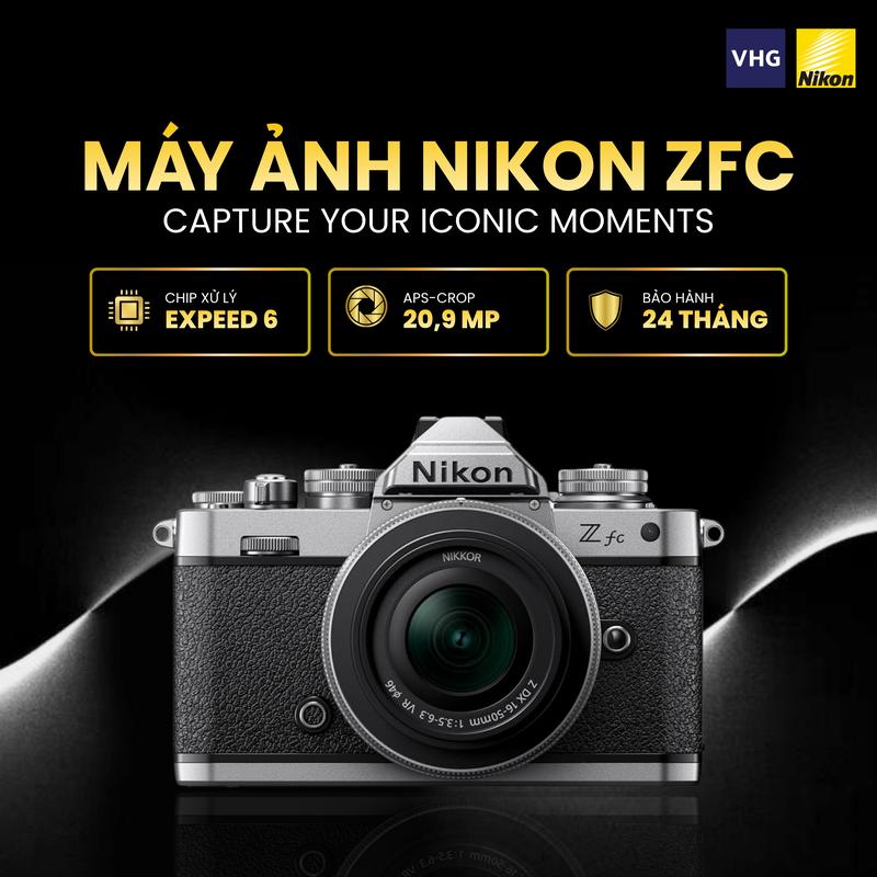 Máy ảnh kỹ thuật số Nikon Zfc kèm lens kit Z 16-50mm phong cách Retro nhiều màu sắc