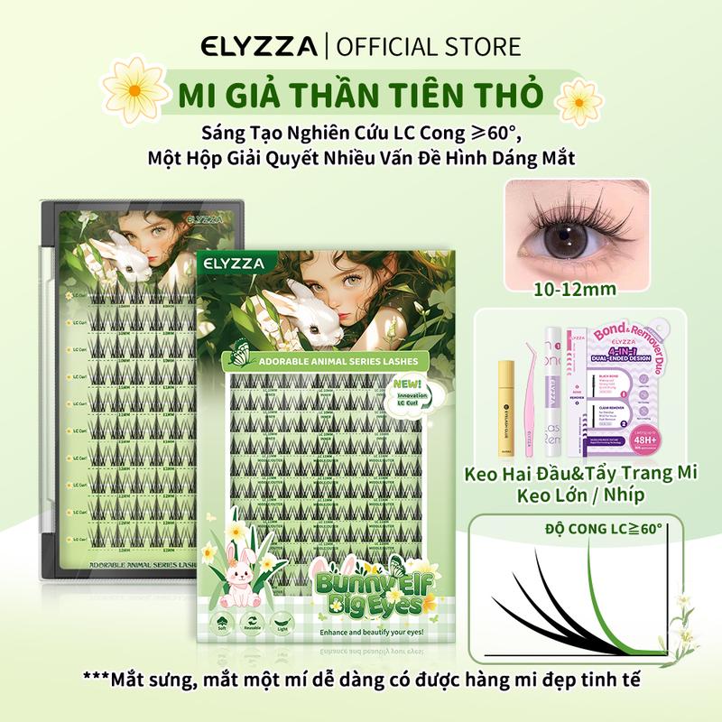  ELYZZA Mi Giả Yêu Tinh Thỏ 10-12mm  LC Cong Lông Mi Giả Tự Nhiên Và Lông Mi Đẹp Mi Giả Tách Sợi Mi Cụm Dễ Dán Mi Cụm Ăn Ảnh Mi Sợi Có Thể Sử Dụng Được Nhiều Lần 