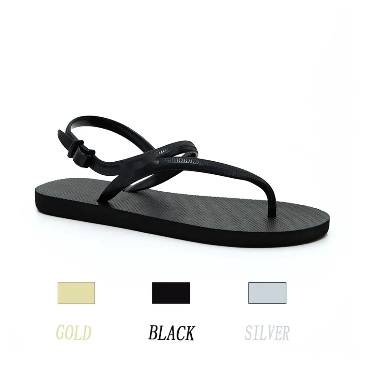 Sandal Jepit Wanita DewasaSantai Elegan Sandal Jepit Bertali Bahan Karet dan EVA Gesper Yang DapatDisesuaikan Ukuran 36-40