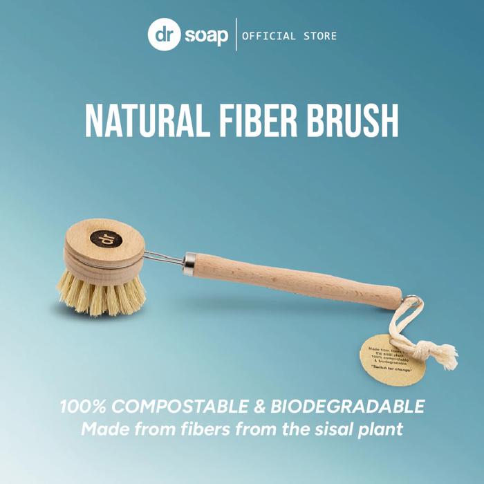 Gambar dr soap Natural Fiber Brush with Wooden Handle - With Handle dari dr soap Official Kota Surabaya 2 Tokopedia