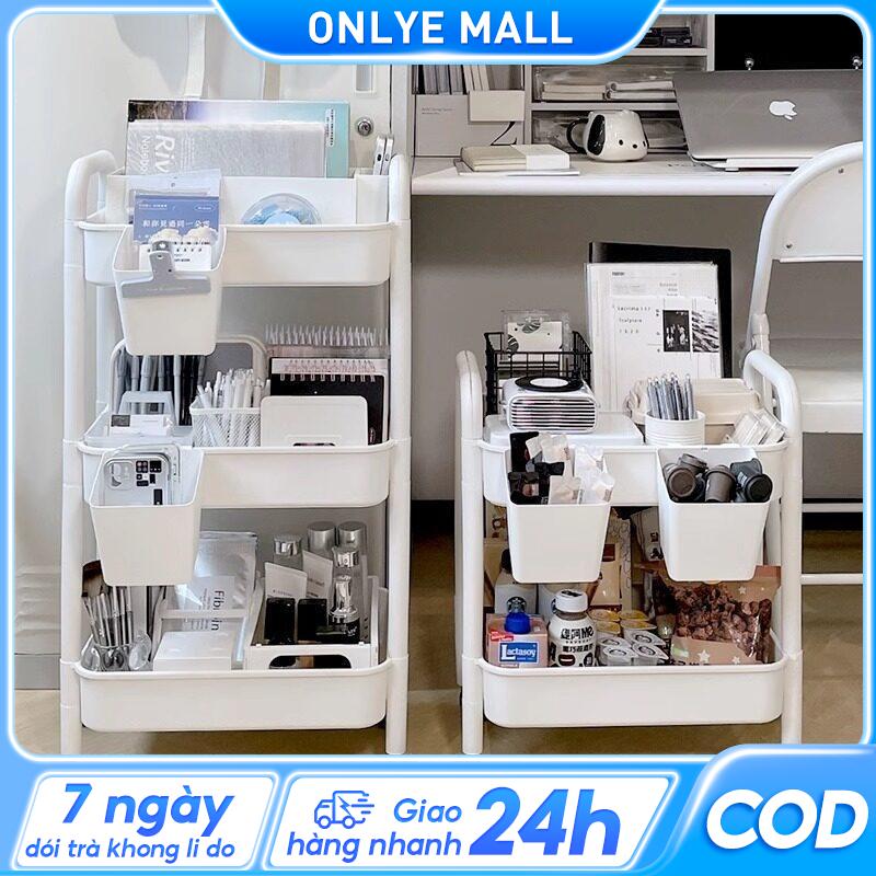 on-Xe Đẩy Spa 25/30cm Kệ Đựng Đồ Đa Năng có tay vịn Xe Kệ 3 tầng có bánh