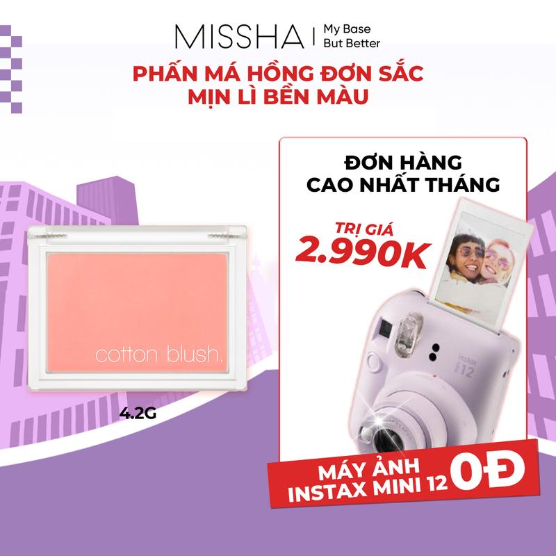 Missha Phấn Má Hồng Cotton Blush 4.2g Mỏng Nhẹ Bám Màu Tự Nhiên