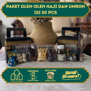 Paket 50pcs Oleh-oleh Haji dan Umroh Dus Ka'bah Lengkap isi Air Zamzam dan Tasbih