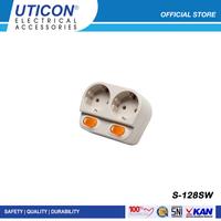 Gambar UTICON Stop Kontak 2 Lubang Saklar Arde S-128SW dari Uticon Official Kota Administrasi Jakarta Barat 1 Tokopedia