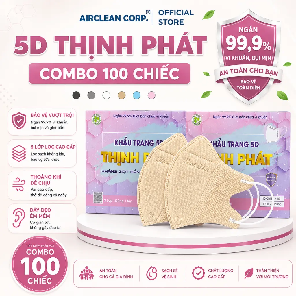 Thùng 100 Chiếc - Màu Be