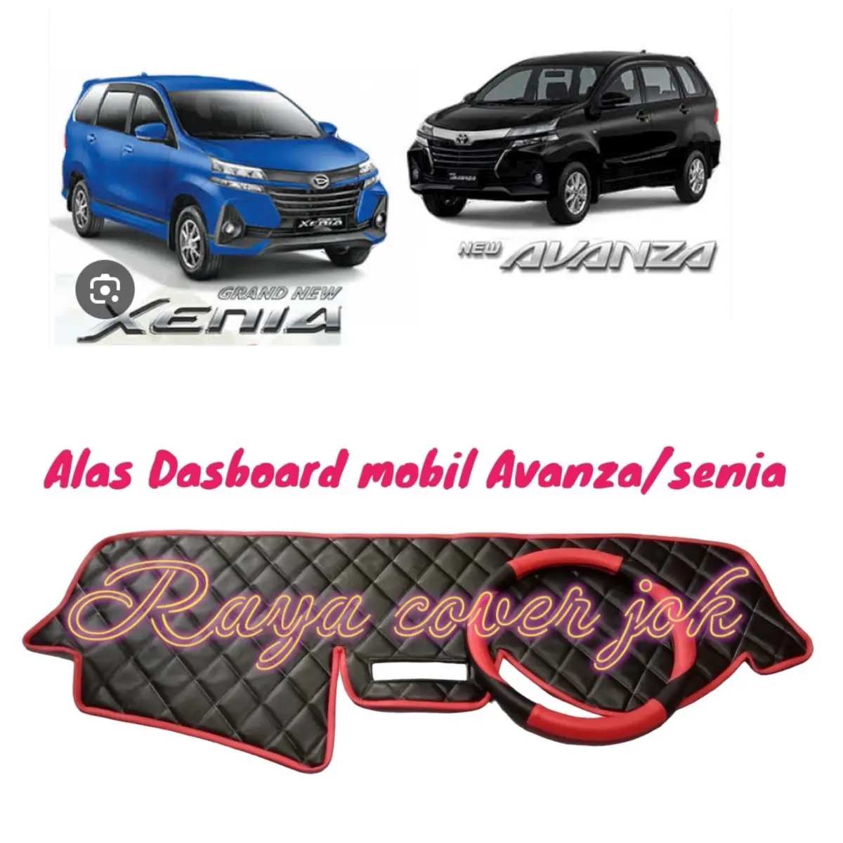 Alas dashboard murah ALL NEW AVANZA/SENIA 2012-2019 bermotif wajik kombinasi warna bonus sarung stir Car Aksesoris