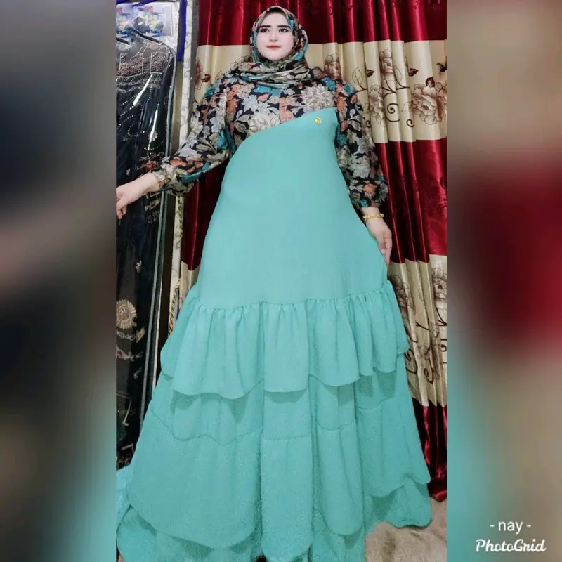 Gamis Set Hijab Inara Rayon Diamond mix Cringkel airflow 2