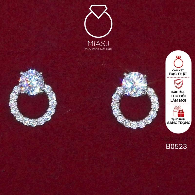 B0523 - Bông tai đẩy kiểu Bạc S925 thanh lịch cao cấp MiASJ