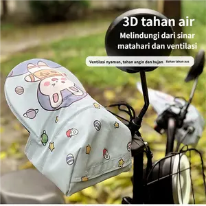 Sarung Tangan Motor Anti UV - Penutup Setang Motor, Waterproof & Tahan Angin untuk Pengendara Sepeda Motor Listrik, Cocok untuk Cuaca Panas & Hujan