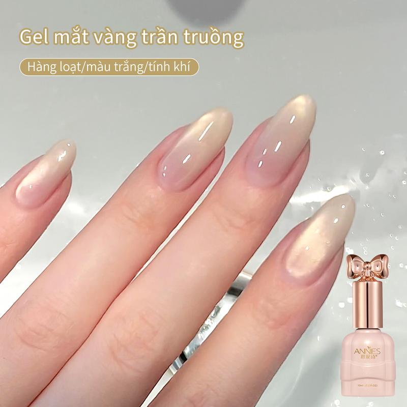 Gel Sơn Móng Tay Mắt Mèo Vàng, Trong Suốt, Kim Tuyến, Hạt Thủy Tinh Vàng, Sơn Gel Móng Tay Mắt Mèo, Cần Đèn Làm Móng Để Khô, Hàng Mới Về 2025
