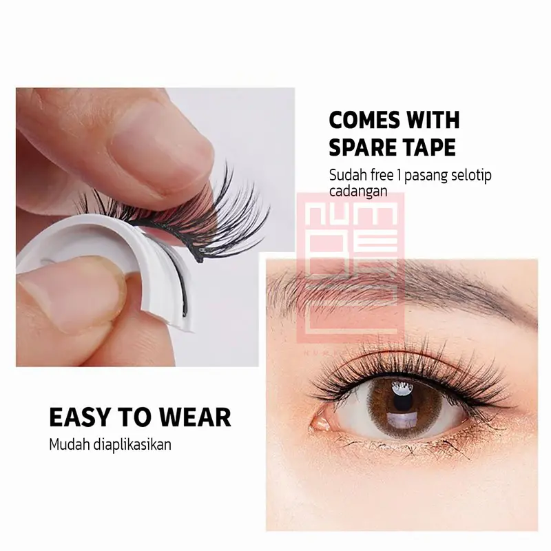 Eyelash extensions bulu mata palsu dengan lem free glue perekat 3D magnetic langsung tempel untuk natural Latina cosplay ala korea look cetar 2