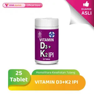 Vitamin D3+K2 IPI untuk Memelihara Kesehatan Tulang (25 Tablet)