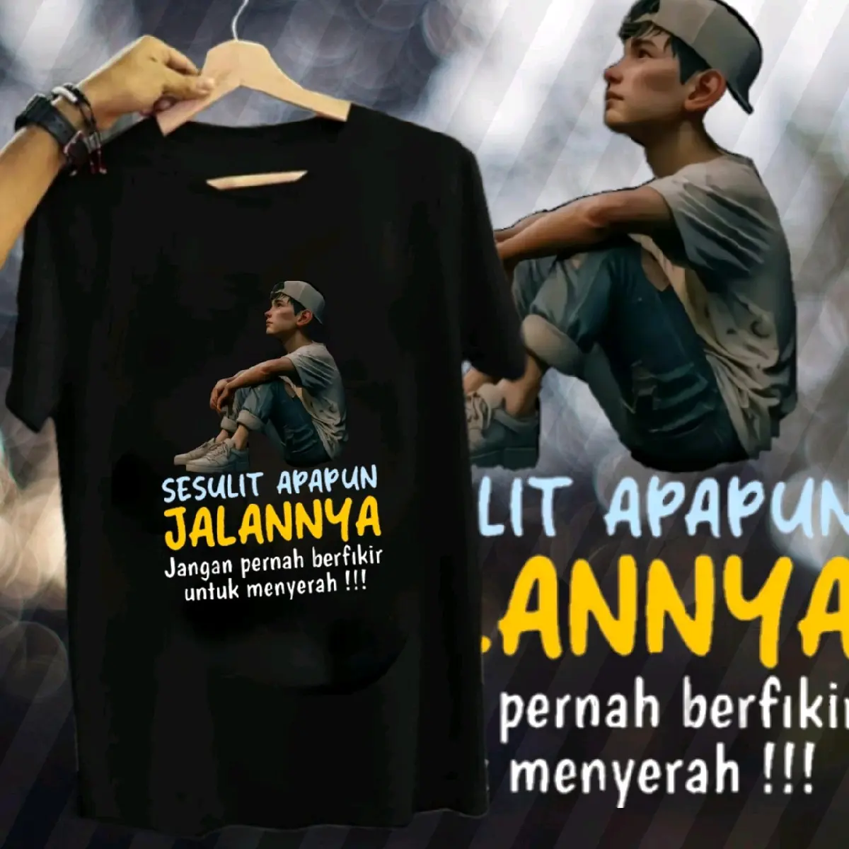 ATASAN T-SHIRT BAJU DISTRO KATA KATA LUCU TEBAL LEMBUT PRIA WANITA