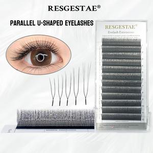 ขนตาปลอม รูปตัวยู ดีไซน์ดอกไม้ขนาน สองชั้น หนาและม้วนงอ CD Cur มาใหม่