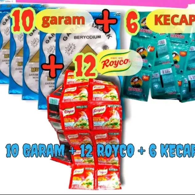 Paket 3in Garam 10+12 Royco+6 Kecap 0