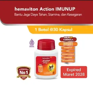 Hemaviton Action Imun Up Kemasan Botol Isi 30 kapsul  Multivitamin Membantu Jaga Daya Tahan Tubuh