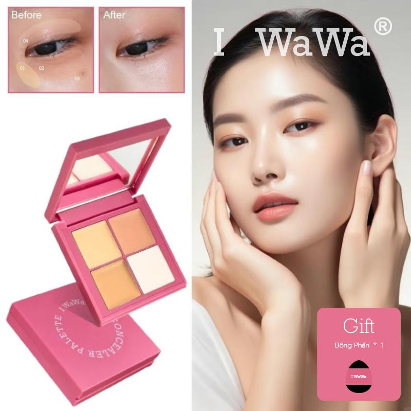 【I WaWa】พาเลทคอนซีลเลอร์ 4 สี จาก IWAWA ช่วยให้สีผิวกระจ่างใสและไฮไลท์บริเวณต่างๆ พร้อมคอนทัวร์เพื่อ