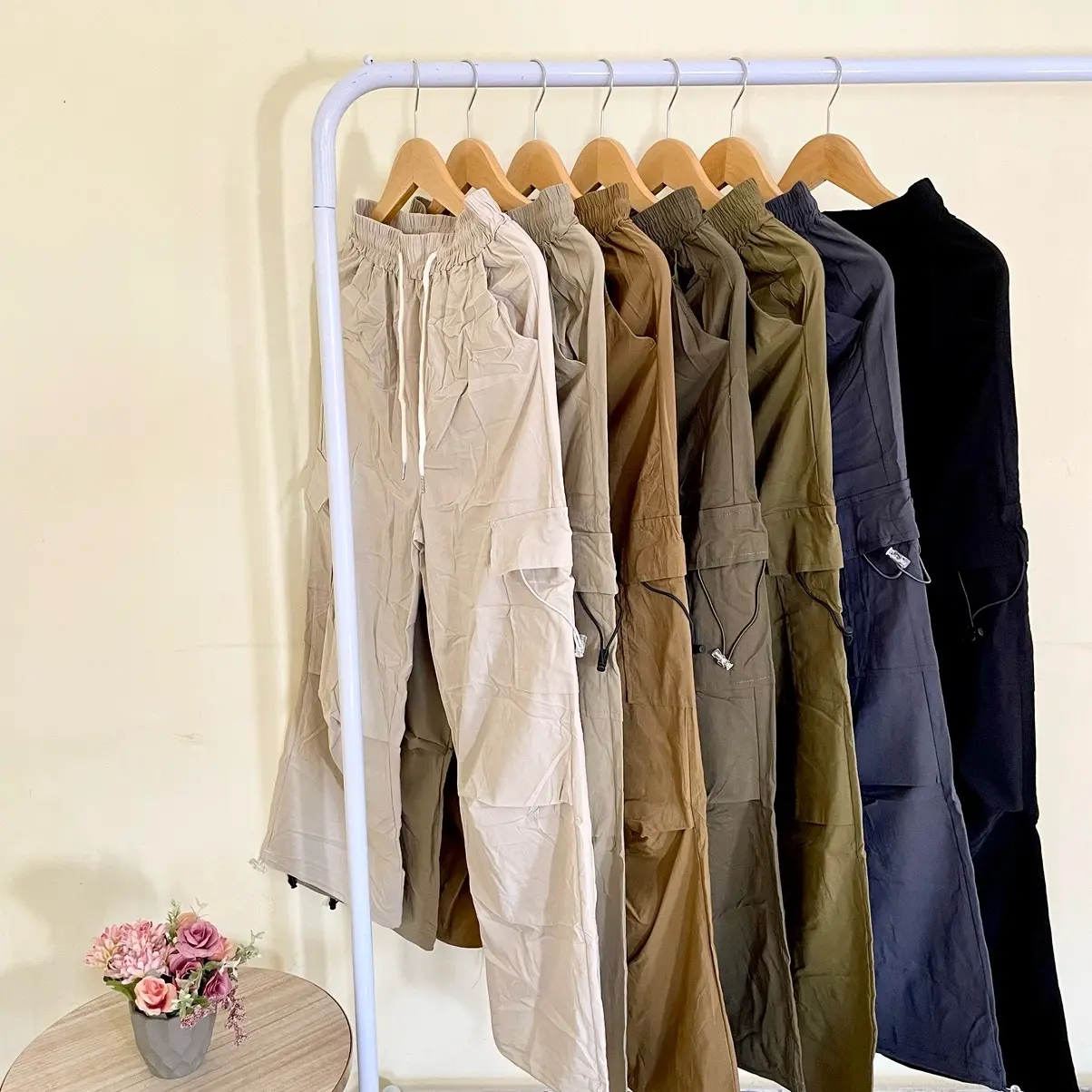 Promo Celana Panjang Cargo Wanita  Casual Saku Serut Sedang sampai Jumbo