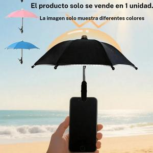 1 pieza: paraguas portátil con soporte para teléfono, impermeable, anti reflejos, lindo, mini con protección UV, ideal para lluvia ligera, sombra universal y visor solar, esencial de viaje, estudio y decoración