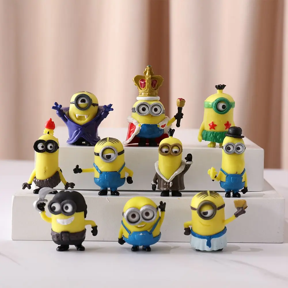 10pcs/set Gift Home Decor Kids 3D Toy Figures Gru Agnes Minions Ornaments Despicable Me