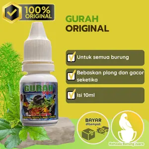 Gurah Original 10ml Jamu Nutrisi Tuntaskan Ploong Gacor Seketika Semua Burung Kicau vitamin