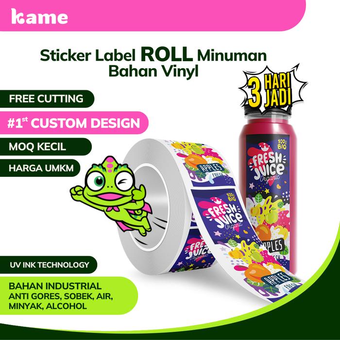 Jual Sticker Label Roll Botol Minuman | Sticker Roll Custom | Bahan ...