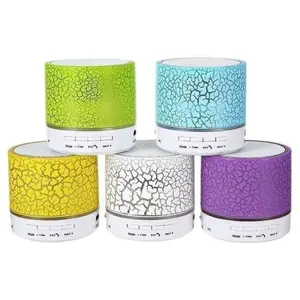 Speaker Mini Bluetooth Motif Retak LED Wireless