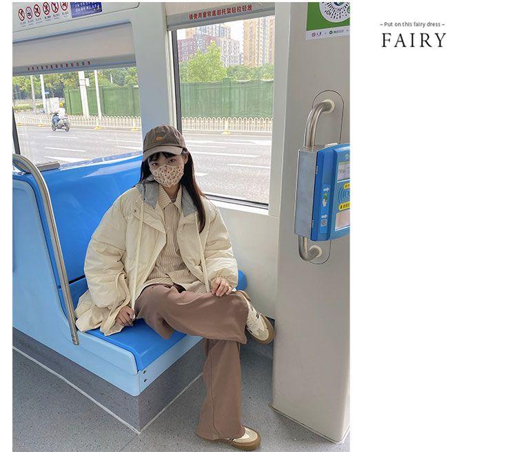 Product Introduction of Loose Slim Hooded Two Piece Set Parkas Spell Color Simple Casual Fashion Women's Parkas Basic Office Ladies Womenswear Coats 14