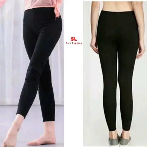 Legging Panjang Bahan Spandex Licin Premium/ Leging Polos/ Rekomendasi Legging wanita/ Legging olahraga Dewasa Celana Dalaman Lembut Standar Nyaman Tebal Fit Basic Legging Panjang anggun regular daily regular Hitam zumba Cewek