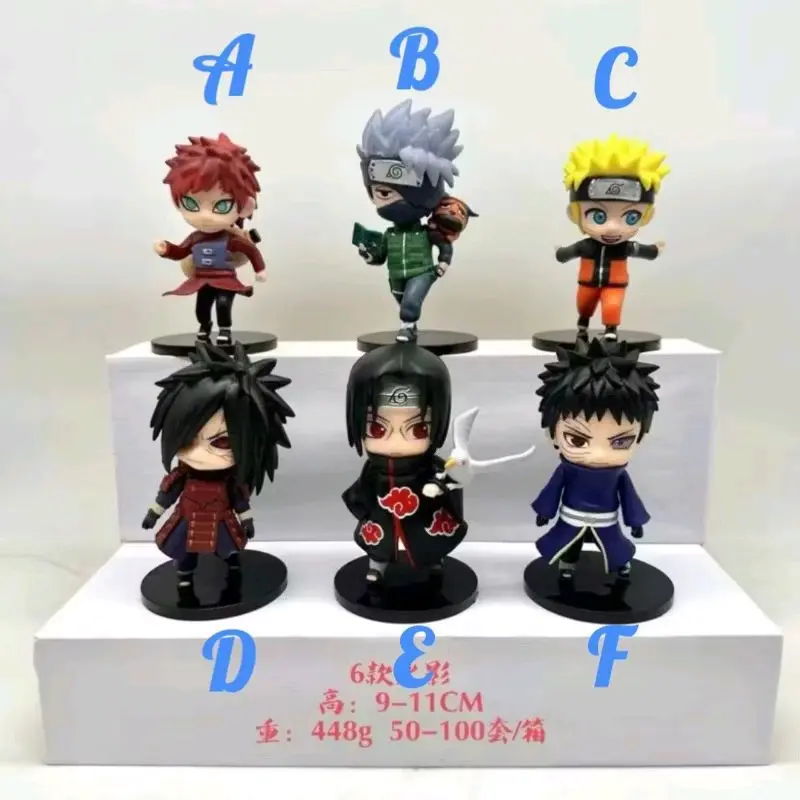 Action Figure Mini Lucu Naruto Shippuden Uchiha Itachi Madara Obito Kakashi Gaara Cocok Untuk Dashboard Pajangan Mobil