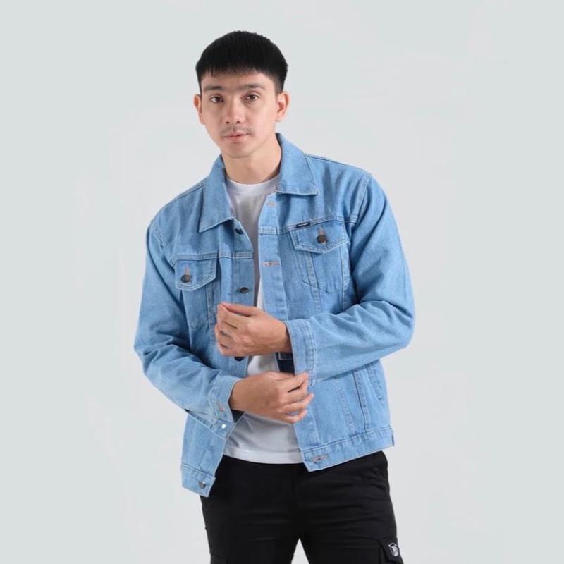 Jaket Jeans Premium Pria Wanita Oversize Nyaman Tebal Denim 5