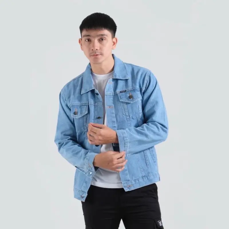 Jaket Jeans Premium Pria Wanita Oversize Nyaman Tebal Denim 5