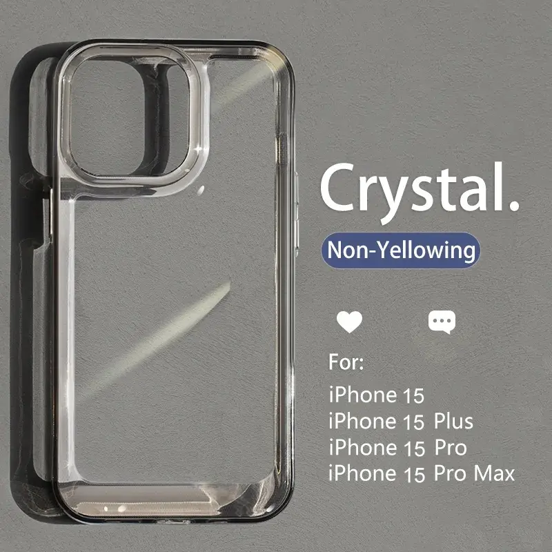 Crystal Anti Yellow Clear Case Iphone 7 8 7+ 8+ se2 se3 X XR Xs max 11 12 13 14 15 pro max 14 15 plus 12 13 mini Case Cover Casing