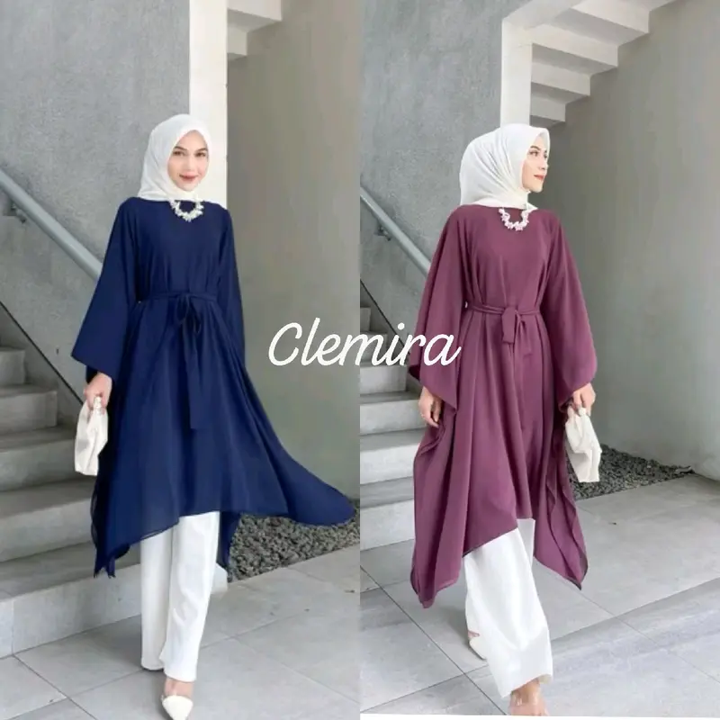 Kaftan tunik sahara original tunica Outfit kondangan & lebarana kekinian terbaru/Baju muslim wanita/Atasan Lowo/simpel elegan Gamis Crinkle hijab Airflow  Syari Mewah Simple Dewasa Remaja Pesta 5