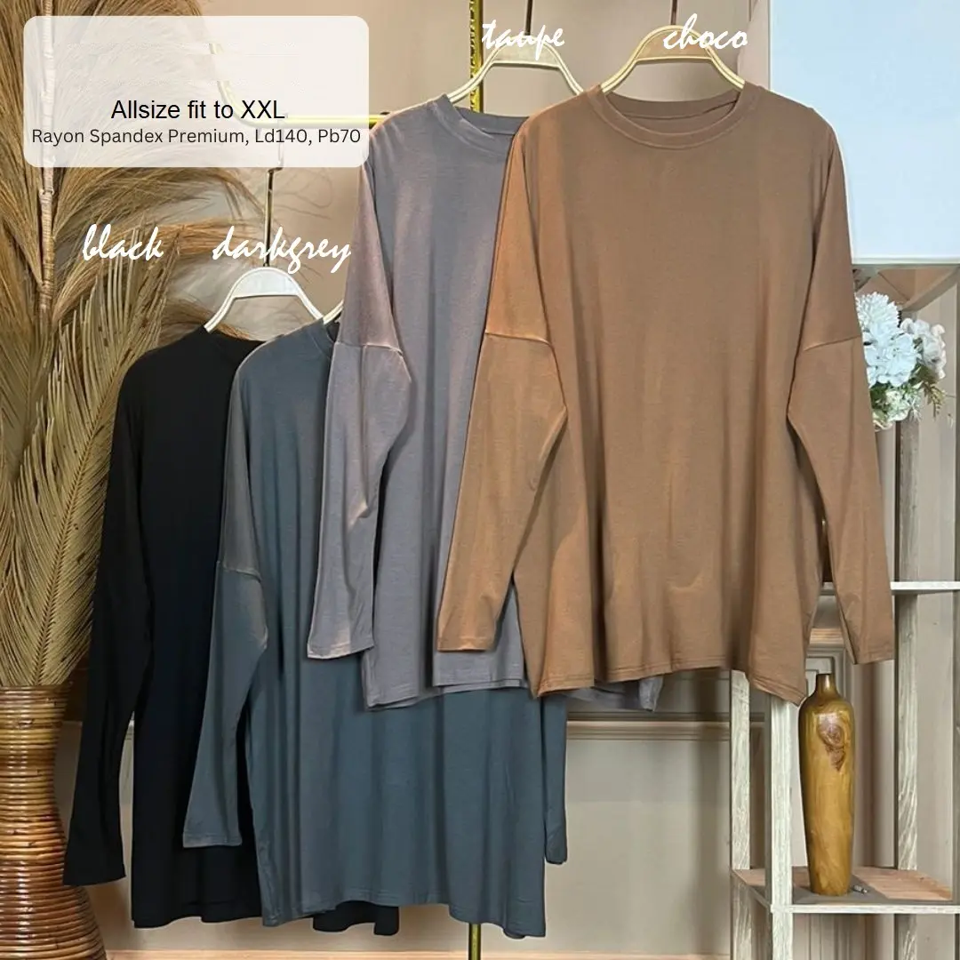 KS1-2195 kaos batwing lengan polos - allsize fit to XXL - LD 140cm P 70cm - matt kaos spandex rayon premium