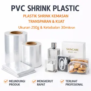 Plastik PVC Shrink / Plastik Parcel / Hampers Ketebalan 30Mikron Ukuran 250g Transparan & Kuat untuk Kemasan Profesional - Plastic