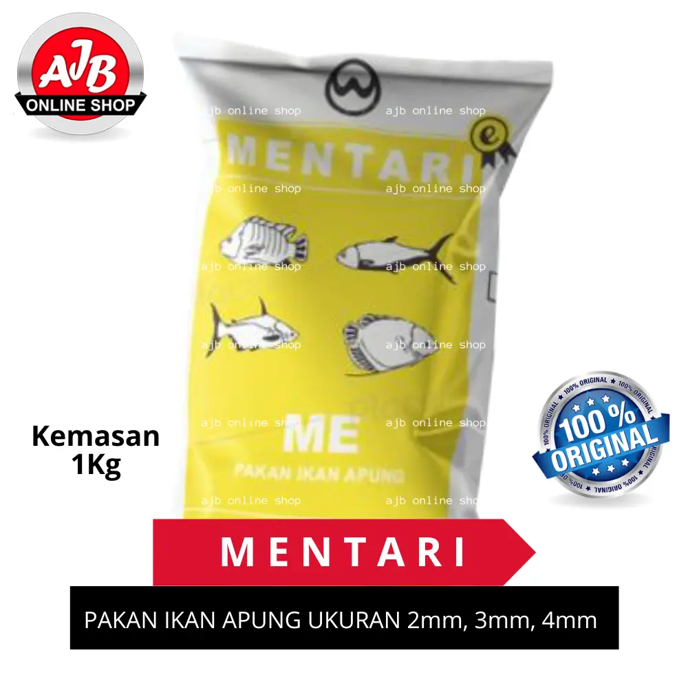 Pakan Ikan Pelet Apung Nila Bawal Lele Bandeng Repack 1Kg 2mm 3mm 4mm