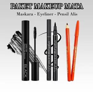 PAKET KECANTIKAN MATA 3 IN 1 - Maskara Pensil Alis & Eyeliner Hitam