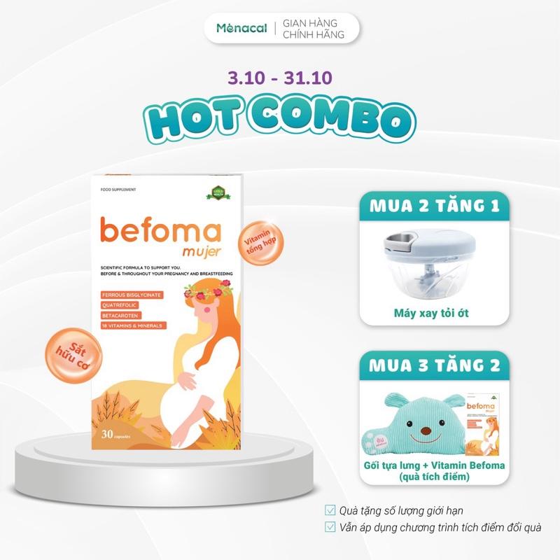 Vitamin tổng hợp Befoma - Viên uống bổ sung Sắt, Acid Folic, Vitamin và khoáng chất cho mẹ chuẩn bị mang thai, mẹ bầu và mẹ sau sinh hộp 30 viên