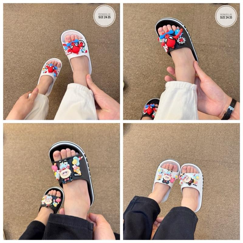 Dép lê  cờ rốt labuubu và NHỆN cho bé trai vè bé gái siêu nhẹ size 24-35