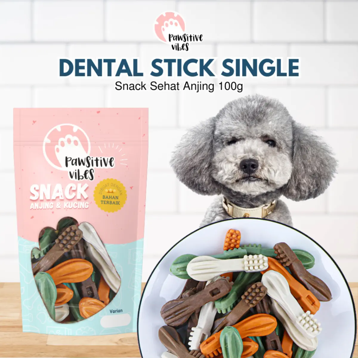 Cemilan Pembersih Gigi Anjing - Snack Sehat Pembersih Gigi Hewan - Dental Stick Single Cleaning Teeth - Makanan Gigit Gigi Anjing Kucing - Dog Treats