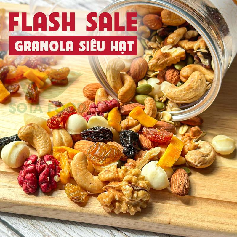 FALSH SALE Ngũ cốc siêu hạt - ăn sáng ăn vặt healthy cho mọi lứa tuổi - hộp 500g ngucoc