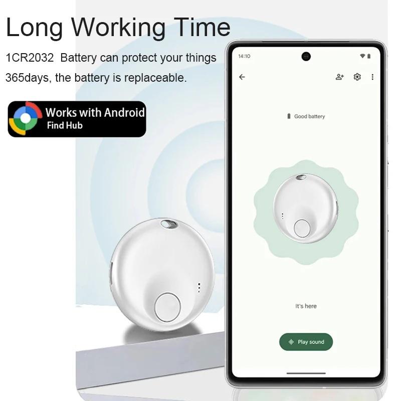 Wesolvet Smart Tracker Dây Đeo - Tìm Vị Trí Tương Thích Google Find Hub Cho Android 9.0 Trở Lên, Chứng Nhận GFN, Pin CR2032 Thay Thế, Pin Sử Dụng Lên Đến 12 Tháng, Cho Chìa Khóa, Móc Chìa Khóa, Ví, Túi Xách, Hành Lý, Thú Cưng, Xe Máy