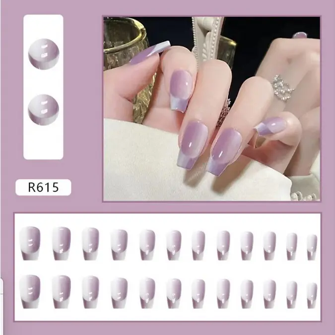 NLT - 24pcs Kuku Palsu Free Lem Jelly 24pcs/Fake Nail Art Fashion Decoration/Fashion Acylic Nail 5