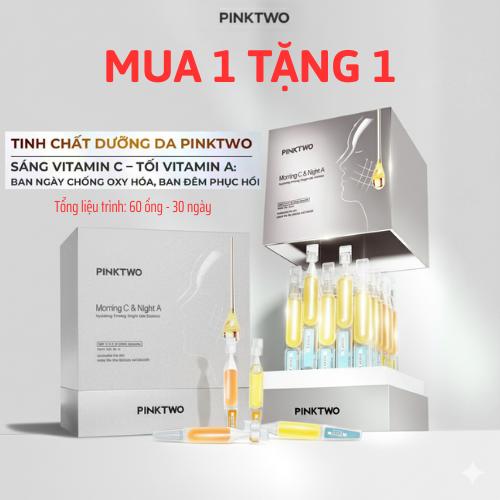   MUA 1 TẶNG 1  2 Hộp 60 Ống Tinh Chất Dưỡng Da Pinktwo | Vitamin C – A & Retinol Làm Sáng Phục Hồi Căng Mịn Trẻ Hóa Làn Da 