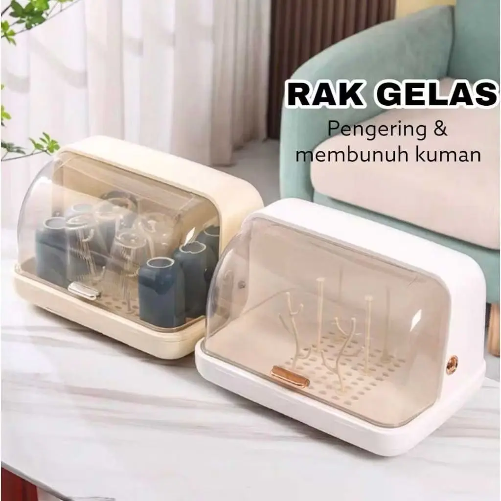 (COD) LUX - Celyhome Rak Gelas Multifungsi Dengan Kapasitas Besar Dan Di lengkapi Dengan Lampu UV