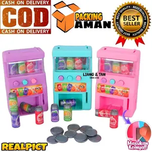 ( BISA COD ) PROMO Mainan Anak Mesin Minuman Soda Otomatis / Mini Vending Machine / Lemari Mesin Jualan Minuman / Mainan Mesin Minum / Mainan Anak Laki Laki / Mainan Anak Perempuan SNI Murah - Multi Warna