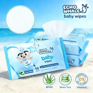 【Diskon Hari Ini -POTONG 50%】Tisu Basah Bayi ECHO WHALE 2×50pcs | TOP SELLER | BELI 1 GRATIS 1 | Tidak Kering Cepat / Lembut Tetap |Tanpa Alkohol, Tidak Kering Cepat, Wangi Alami